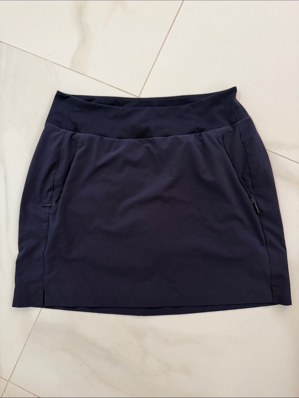 Athleta Navy Athletic Skort with Zip Pockets